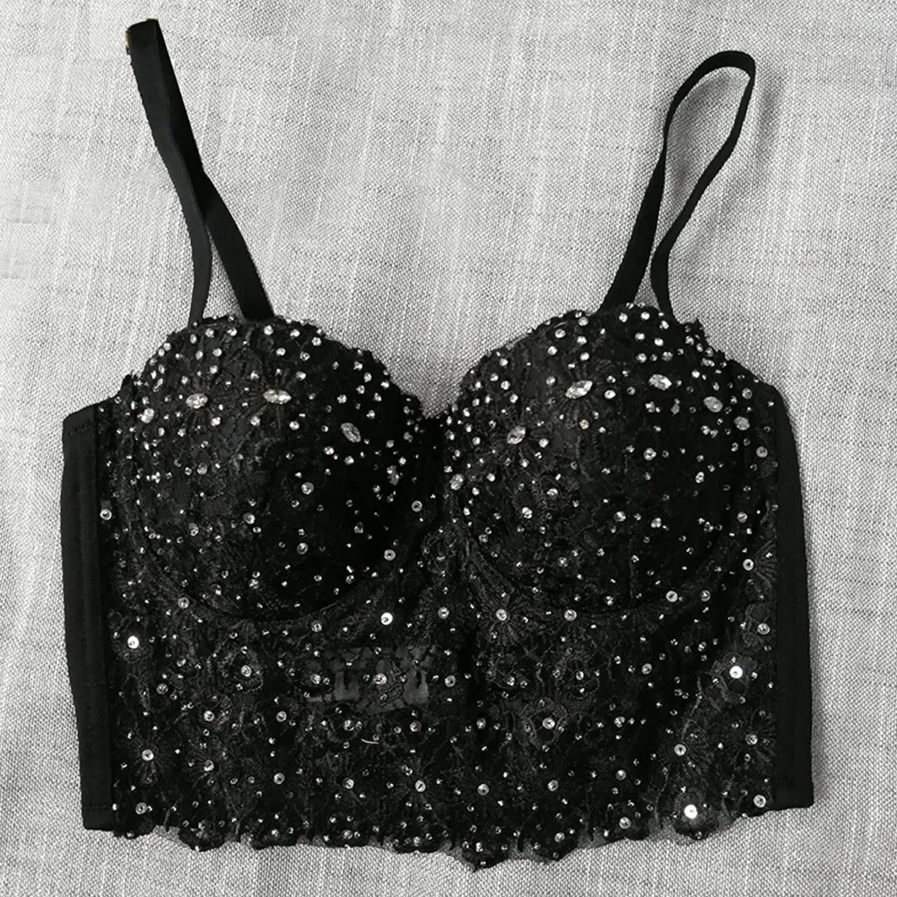 Lace Rhinestone Bustier Corset
